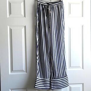 Gracia striped flower wide leg pant M